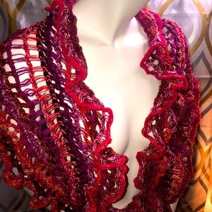Raspberry Knitted Scarf